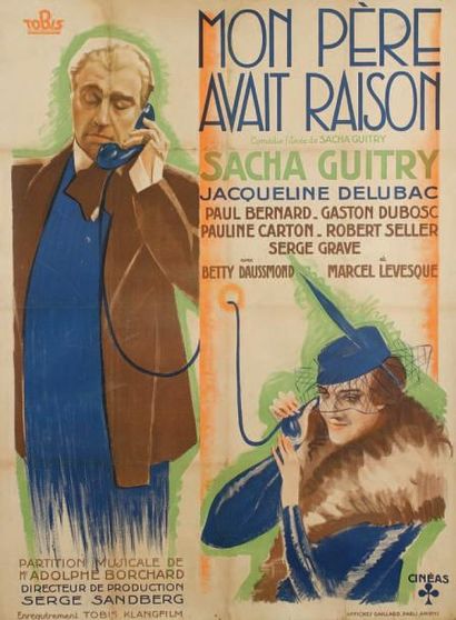 Anonyme Affiche pour le film Mon père avait raison, 1936. Affiches Gaillard, Paris-Amiens....