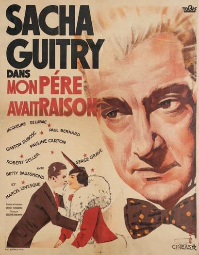MARTINET Affiche pour le film Mon père avait raison, 1936. Publiée par Boeres, Paris....