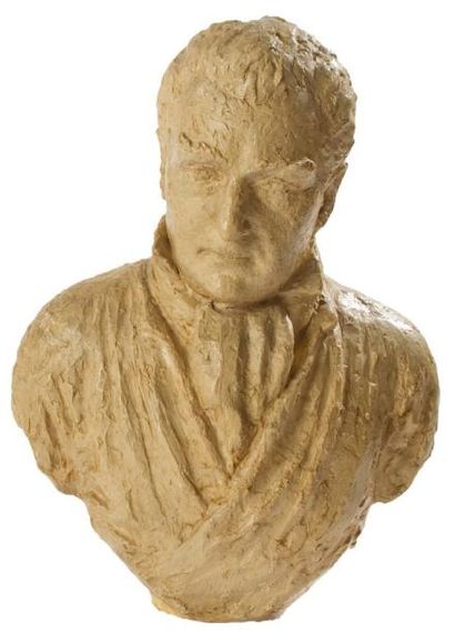 Hubert YENCESSE (1900-1987) Buste de Sacha Guitry, 1943. Sculpture en plâtre patiné,...
