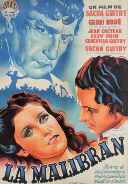 LLVESMA Affiche pour le film La Malibran, 1944. Affiche espagnole impr. par Lit....