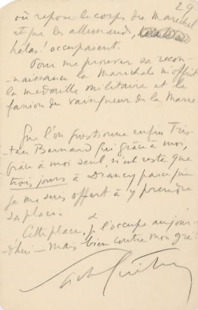 Sacha GUITRY [Ma défense]. Manuscrit autographe signé, Drancy 13 octobre 1944; [1]-29...