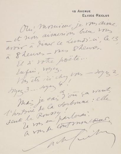 Sacha GUITRY 4 L.A.S., [vers 1945-1950], au chimiste Jacques Tréfouël; 1 page in-4...