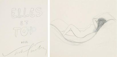 Sacha GUITRY Elles et Toi. 4 pages autographes et un dessin original, [1946]; 5 pages...