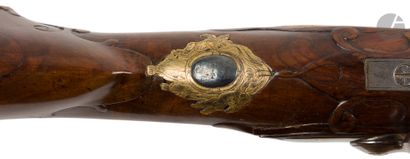 null Flintlock hunting rifle, single shot, 14 mm calibre.
Heavy, rifled, slightly...