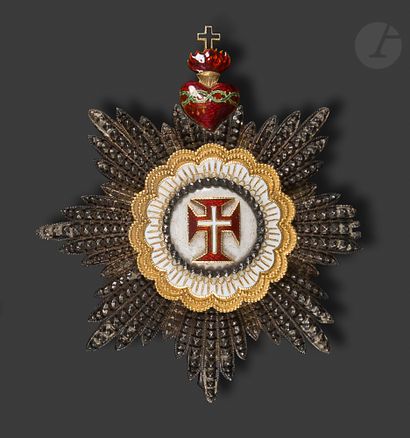 null PORTUGAL 
ORDER OF THE CHRISTPlaque
of a set of silver grand-crosses worked...
