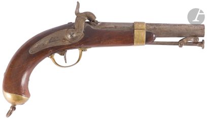 null Pistolet de marine à percussion modèle 1837-42.
Canon rond à méplat au tonnerre....