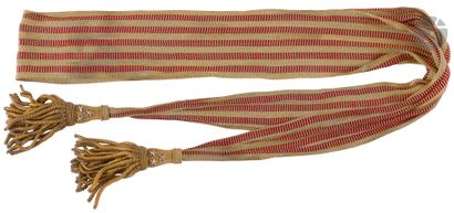 null General of division sash belt in gold and scarlet passementerie, with tassels...