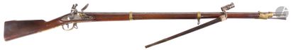null Belgian flintlock infantry rifle. 
Round barrel with sides with the thunder,...