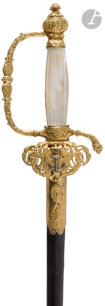 null Ambassador's sword.
Spindle with mother-of-pearl plates. Chased and gilt bronze...