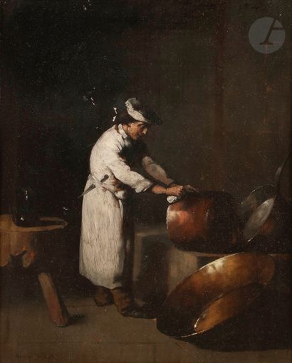 null Germain Théodore RIBOT (Paris 1845 - Argenteuil 1893)
Le Cuisinier ; La Cuisinière
Paire...