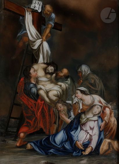 null École du NORD du XVIIIe siècle
La crucifixion ; La descente de croix
Paire de...