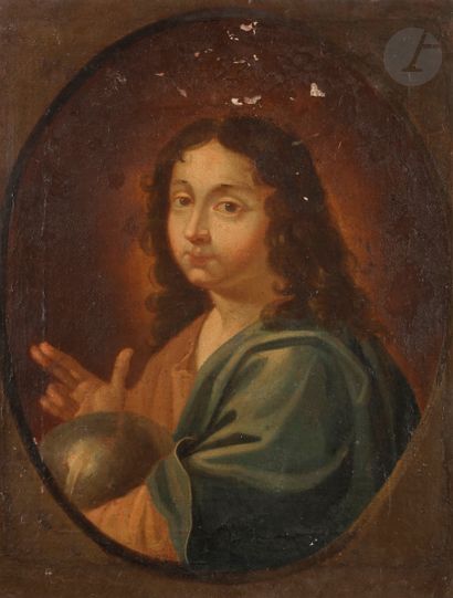 null École FRANÇAISE du XVIIe siècle
Le Christ dans un ovale peint
Toile
43 x 33 cm
(Restaurations...