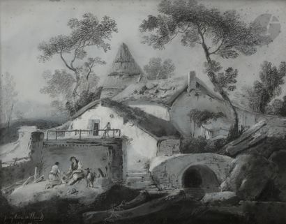 null Joséphine AILLOUD (XIXe siècle)
Bergère aux labeurs ; Bergers au repos, 1808
Paire...