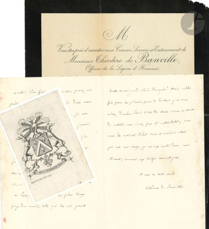 null Théodore de BANVILLE (1823-1891). L.A.S., Villa Banville, Lucenay-les-Aix (Nièvre)...