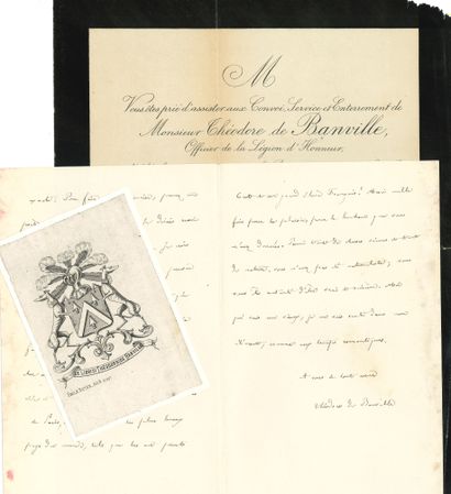 null Théodore de BANVILLE (1823-1891). L.A.S., Villa Banville, Lucenay-les-Aix (Nièvre)...