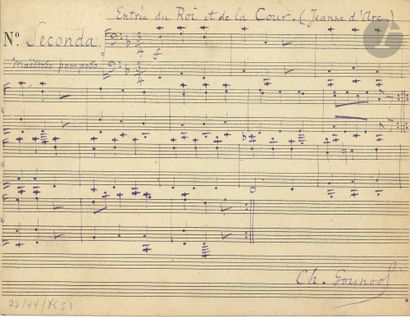 null Charles GOUNOD. P.A.S. musicale, [1873 ?] ; 1 page oblong in-8.
Citation de...