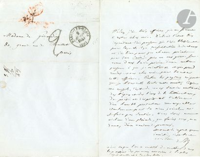 null Honoré de BALZAC. L.A.S. « de Bc », [Passy 2 août 1846], à Delphine de Girardin ;...