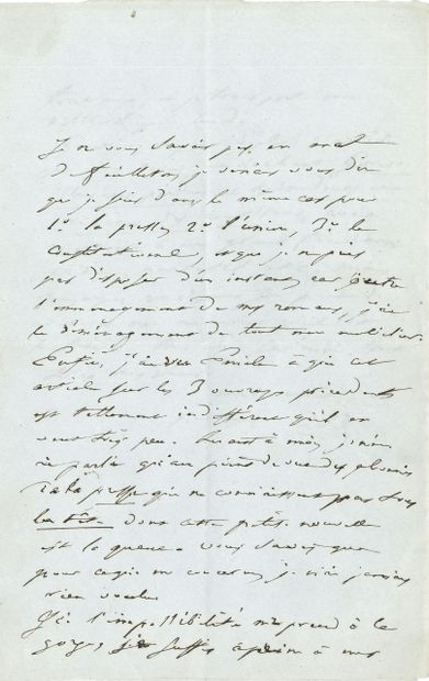 null Honoré de BALZAC. L.A.S. « de Bc », [Passy avril 1847, à Delphine de Girardin] ;...