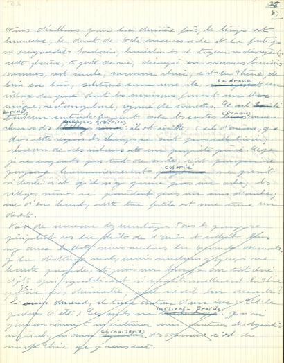 null Simone de BEAUVOIR. Manuscrit autographe (fragment) pour La Longue Marche. Essai...