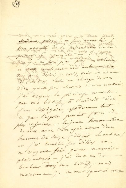 null Honoré de BALZAC (1799-1850). L.A.S., [1835, à Delphine de Girardin] ; 1 page...