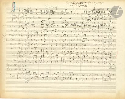 null Léon VASSEUR (1844-1917). Manuscrit musical autographe signé, La Famille Trouillat,...