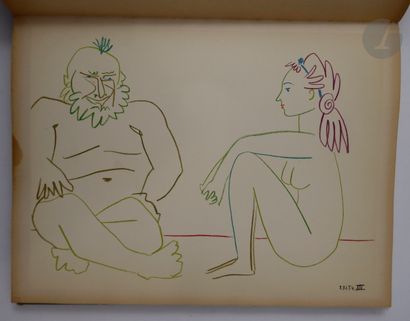 null [PICASSO (Pablo)]. 
Suite de 180 dessins de Picasso.
Paris : Éditions de la...