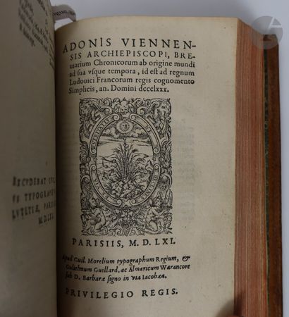 null GRÉGOIRE DE TOURS - ADON (Saint).
Historiæ francorum libri decem… Adonis Viennensis...