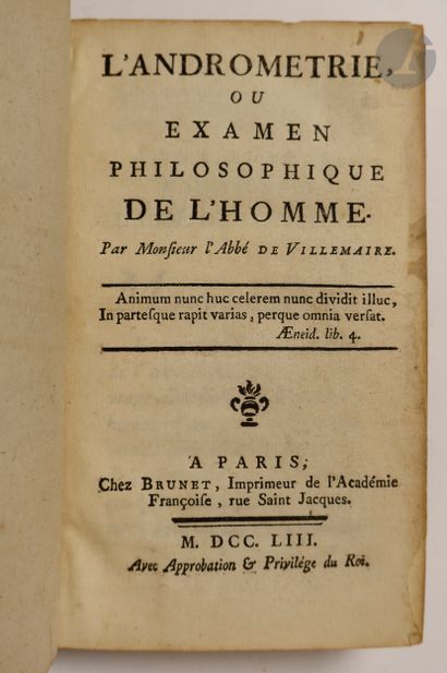  BOUDIER DE VILLEMERT (Pierre-Joseph). L'Andrometrie, ou examen philosophique de...