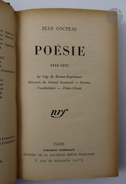 COCTEAU (Jean). Poésie. 1916-1923. Le Cap...