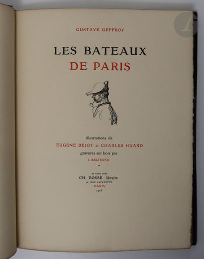 null GEFFROY (Gustave).
Les Bateaux de Paris.
Paris : Ch. Bosse, 1903. — In-8, demi-maroquin...