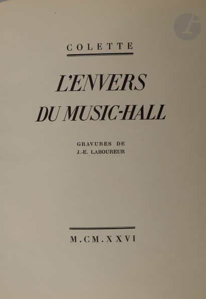 null COLETTE.
L'Envers du music-hall.
Paris : Au sans pareil, 1926. — In-4, broché,...