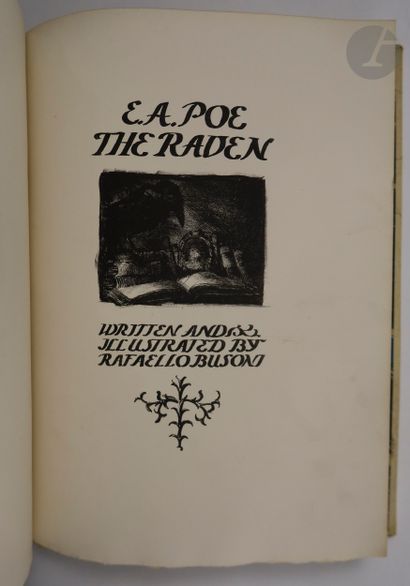 null POE (Edgar-Allan) - BUSONI (Rafaello).
The Raven.
Berlin, 1924. — In-4, parchemin...