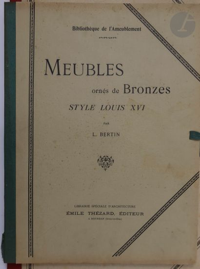 null [MOBILIER].
Ensemble de 5 albums :


- BERTIN (L.). Meubles ornés de Bronzes....