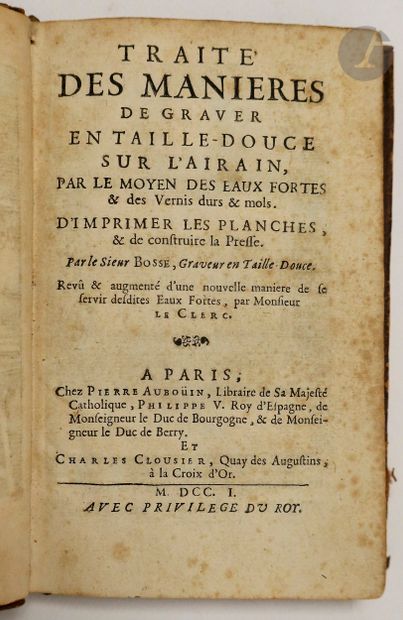 null BOSSE (Abraham).
Traité des manières de graver en taille-douce sur l'airain,...