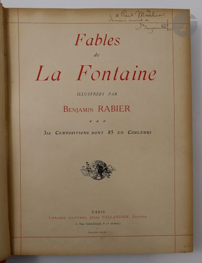 null LA FONTAINE (Jean de) - RABIER (Benjamin).
Fables.
Paris : Jules Tallandier,...