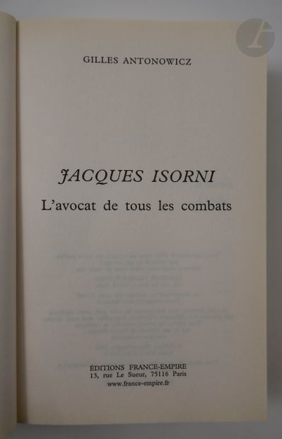 null [BRASILLACH (Robert)] - ISORNI (Jacques).
Ensemble d'ouvrages de Jacques Isorni,...