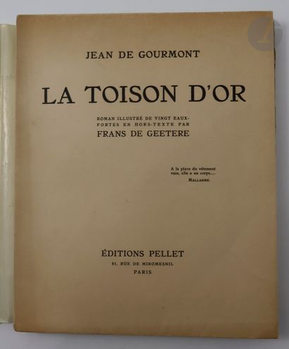 null GOURMONT (Remy de) - GEETERE (Frans De).
La Toison d'or.
Paris : Édition Pellet,...