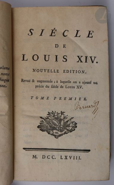 null VOLTAIRE.
Siècle de Louis XIV. Nouvelle édition, Revuë & augmentée ; à laquelle...