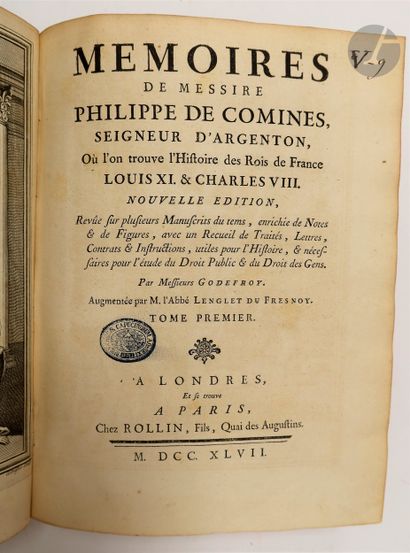 null COMMYNES (Philippe de).
Mémoires… Où l'on trouve l'Histoire des Rois de France...