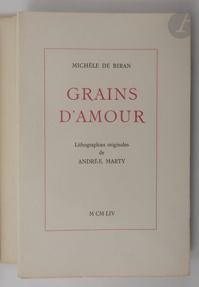 null BIRAN (Michèle de) - MARTY (André-E.).
Grains d'amour.
S.l., 1954. — In-8, en...
