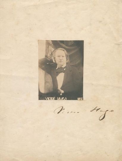 Charles Victor Hugo (1826-1871) Victor Hugo, de face, accoudé à un mur. Jersey, 1853....