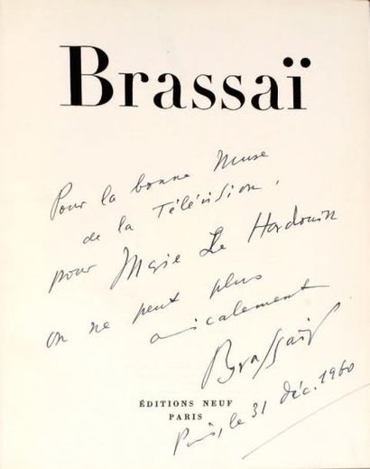 Brassaï (Gyula Halasz, dit) (1899-1984) Brassaï. Neuf, Paris, 1952. In-4 (27,5 x...