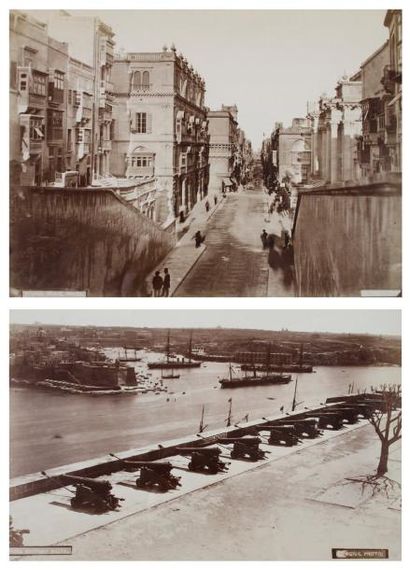 H. Agius Malte, c. 1870. Port et rues de Matlte. St John's Church. 25 épreuves sur...