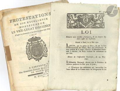 AVIGNON. 7 imprimés, 1790-[1794] ; in-4 ou...