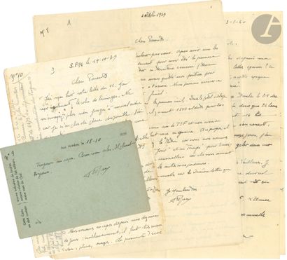 null GUERRE 1939-1945. Capitaine RIEU. 36 L.A.S. et manuscrit autographe, octobre...
