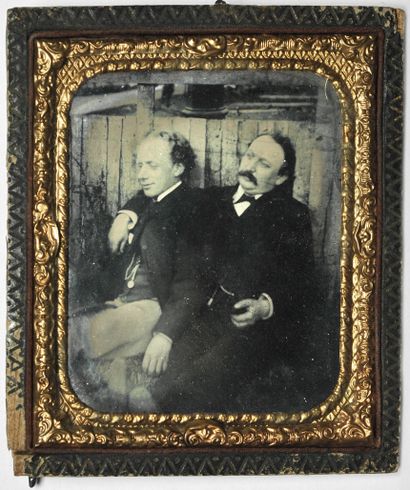null Ambrotypiste non identifié 
État-Unis, c. 1860. 
Couple d'hommes. 
Ambrotype,...