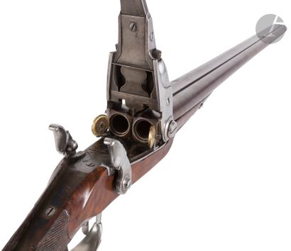 null Fusil de chasse double à percussion système Pauly modifié, calibre 15,60 mm...