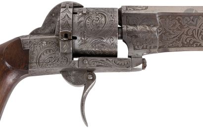 null Couteau revolver « Dumonthier-Lefaucheux » à broche, six coups, calibre 7 mm...