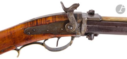 null Fusil de chasse à percussion des Plaines type Kentucky, 2 coups, calibre 54,...