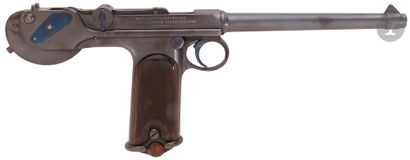 null Beau pistolet « Borchardt C-93 », huit coups, calibre 7,65 mm à percussion centrale.

Canon...